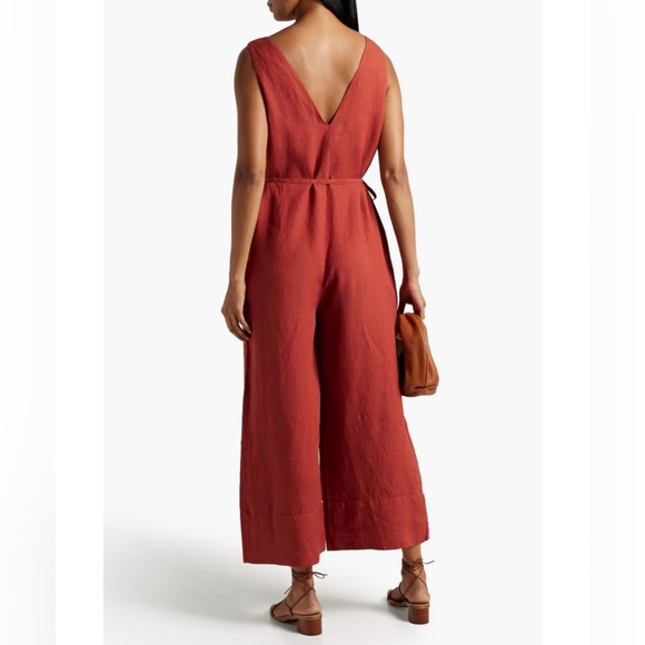 NEW JOIE - Brier cropped pleated linen jumpsuit - Picture 3 of 7